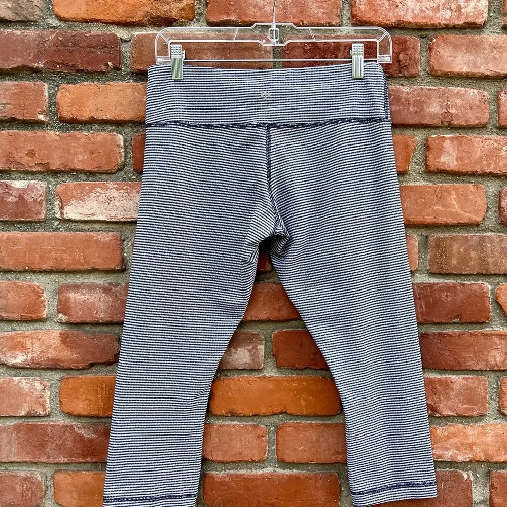 Lululemon Wunder Under Crop Black White Inkwell Gingham - Picture 3 of 9